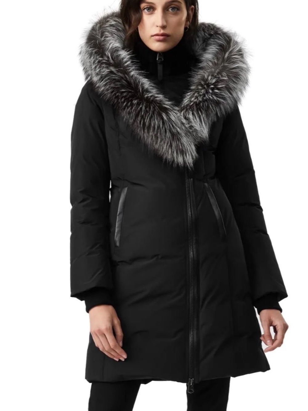 Mackage Kay Down Coat Women's Black Puffer with Fur Hood